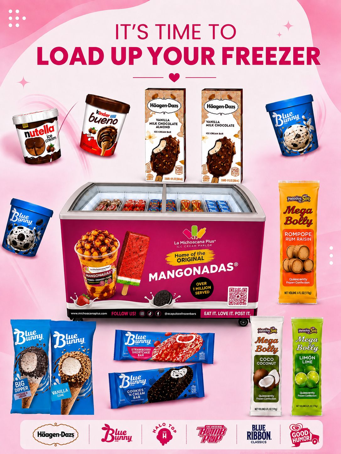 Assorted paletas mexicanas and frozen fruit bars arranged on a slate surface